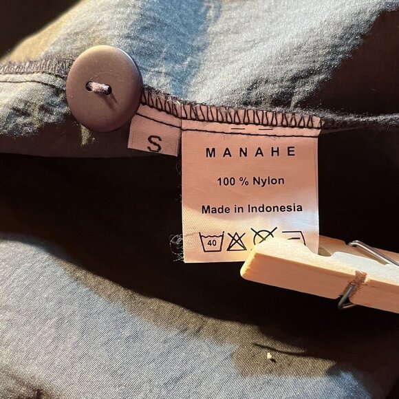 Manahe Art To Wear Nylon Poncho Jacket One Size Unisex Futuristic Lagenlook Grey - Picture 7 of 10